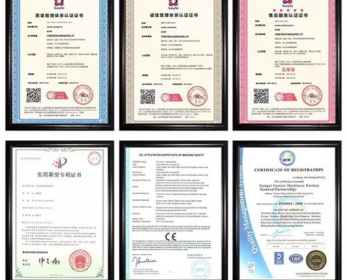 Guoxin Machinery ISO and CE Certificates