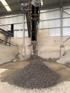 Recycled aggregates and crushed stones from C&D waste sorting line