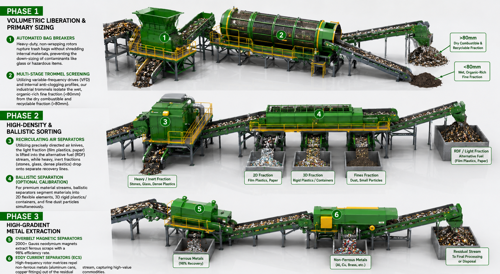 High-Capacity Automated MSW Sorting Plants: Engineering High-Purity Material Recovery
