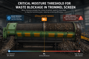 Blinding in a 50mm MSW Trommel Screen